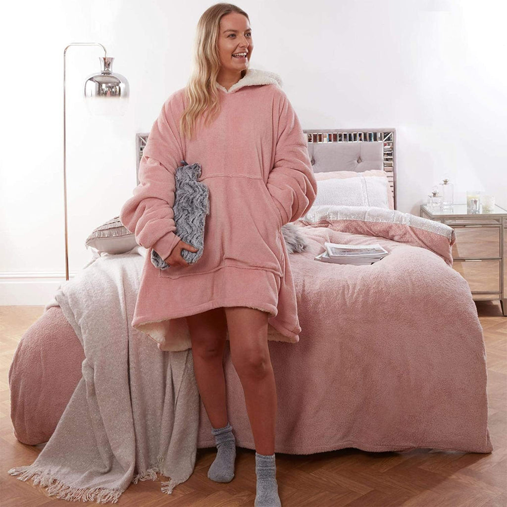 Hooded Women's Warm Flannel Pajamas Blanket