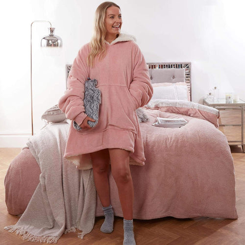 Hooded Women's Warm Flannel Pajamas Blanket
