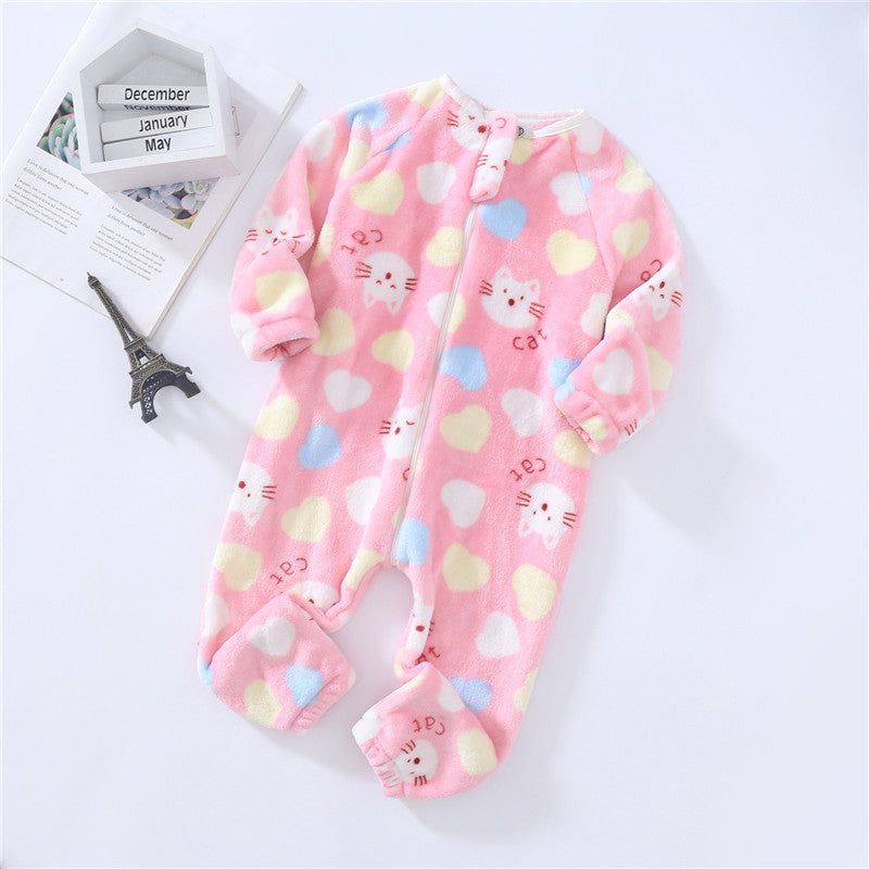 Warm Flannel Baby Pajamas for Boys and Girls